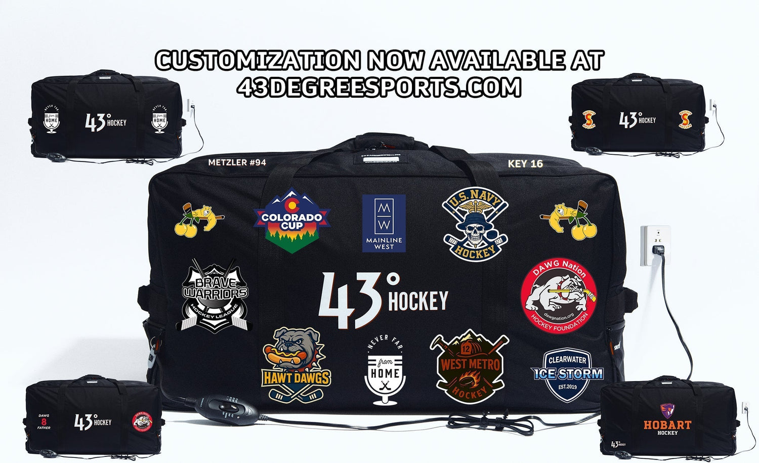 Now Offering Custom & Team Orders: Make Your 43° Hockey Bag One of a Kind OR One of the Team