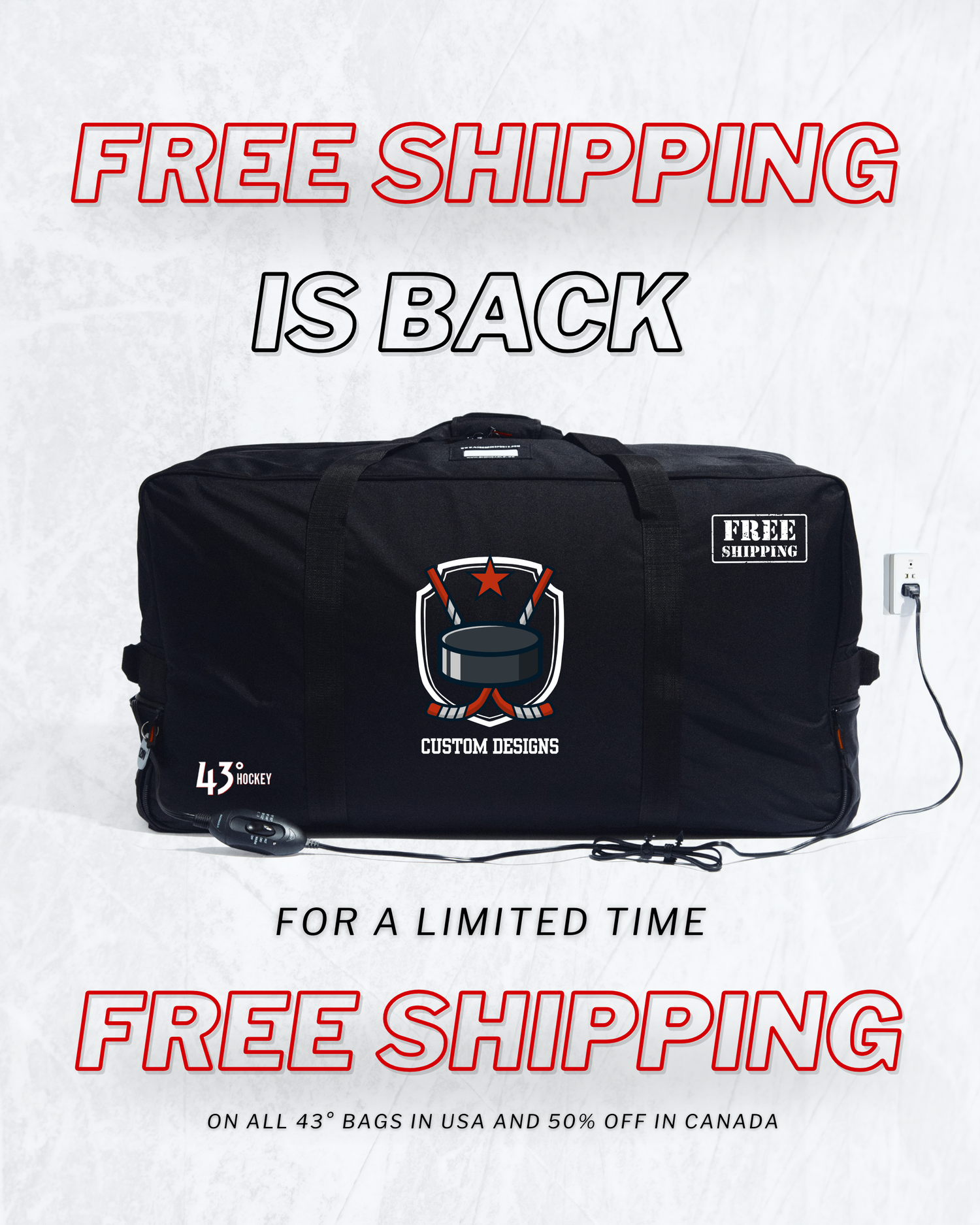 Spring Cleaning Sale Free Shipping Is Back on 43° Hockey Bags